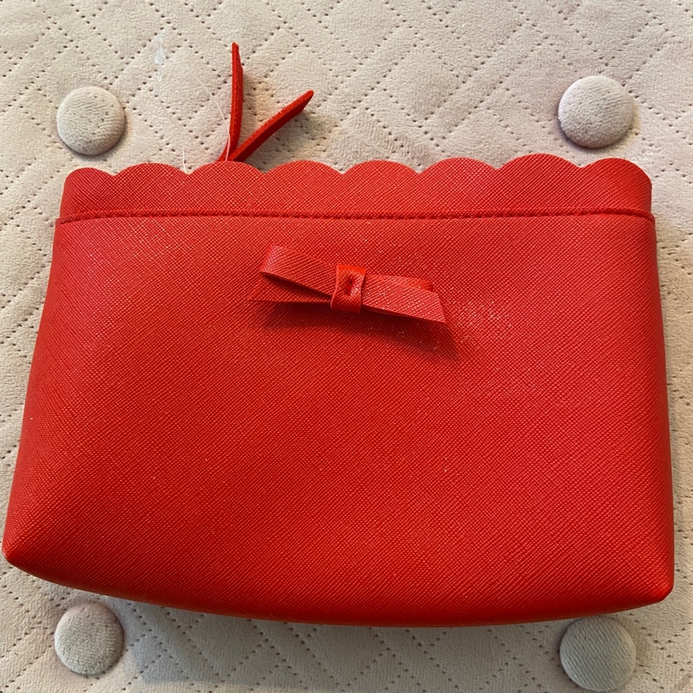 Red cosmetic or accessory bag - PVC - NWOT